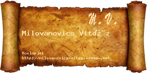 Milovanovics Vitéz névjegykártya